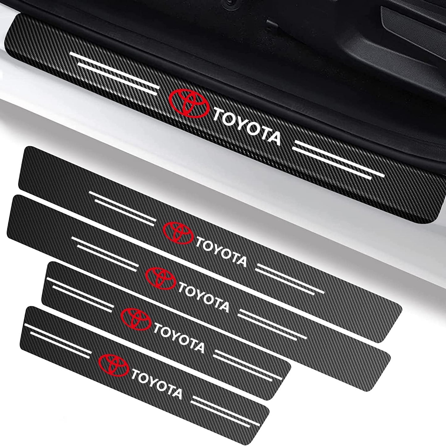 Carbon Fiber Door Sill Protector - Pack of 8
